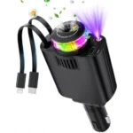 شارژر فندکی خودرو ۶۶ وات ۵ کاره با خوشبوکننده و نورپردازی